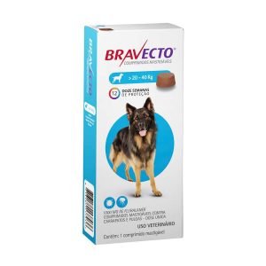 Antipulgas e Carrapatos Bravecto para Cães de 20Kg a 40Kg