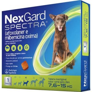 Antipulgas e Carrapatos NexGard Spectra para Cães de 7,6 a 15 Kg